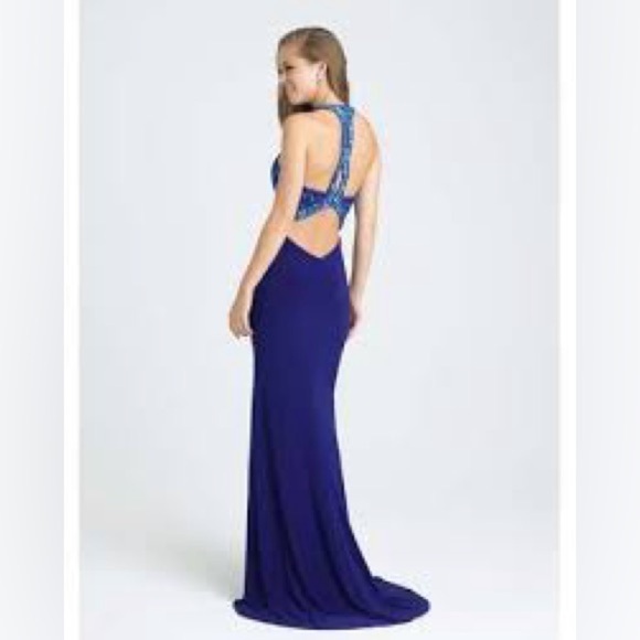 Faviana,Stunning Royal Cobalt,Rhinestone Strapped-Back Formal Gown/Dress, Size 6 - Picture 6 of 16